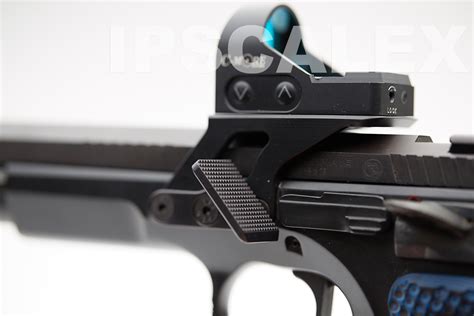 Youll find the thumb position will be comfortable for either medium or large sized hands, as the rest can be mounted further away from the thumb on the pistol frame to accommodate larger hands. . Cz tso optic mount with thumb rest